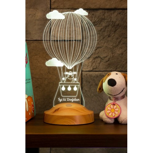 Kuzulu Balon Doğum günü Hediyesi 3 Boyutlu 3D Led Lamba